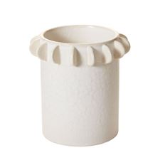 POTTERY CYLINDER 9.25X6.25 WHITE