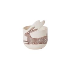 POTTERY RABBIT DECAL 5X6.25 WHITE