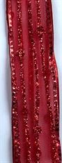 GLITTER DOTS/LINE #3 50YD RED/RED