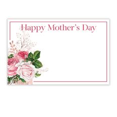 CARD MOTHER'S DAY PINK ROSES 50/PKG