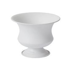 METAL URN SIDNEY 8.25X6.25" WHITE
