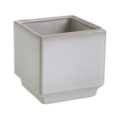 POTTERY CUBE VERGE 4.75" WHITE