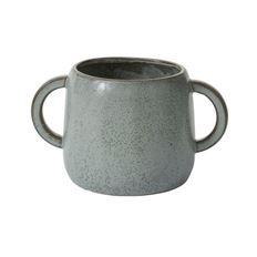 POTTERY W/HANDLE MINORCA 5.5" GRN