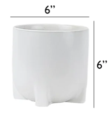 POTTERY FOOTED 6X6" WHITE