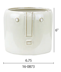 POTTERY 6X6.75" WHITE