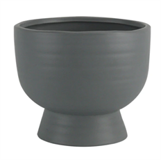 POTTERY FOOTED 6.5X7.5 GRAY