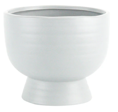 POTTERY FOOTED 6" WHITE