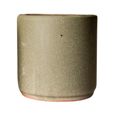 CERAMIC CYLINDER POT KHAKI 3.5X3.5"