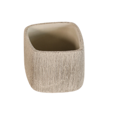 CERAMIC POT SKEWED 4X5" CREAM