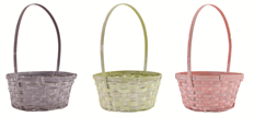 BASKET 8" ROUND PASTEL ASSORTED