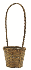 BASKET 7" ROUND BAMBOO STAIN