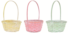 BASKET 8" ROUND BAMBOO PASTEL