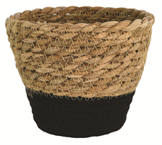 BASKET SEAGRASS 4.75" BLACK BOTTOM