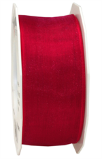 SHEER ORGANDY WIRED 1.5"X22YD RED
