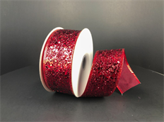RIBBON SUPER GLT 1.5"X10YD DK RED
