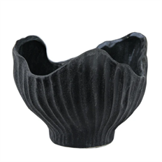 POTTERY CORAL 6.75X9X8.25" BLACK