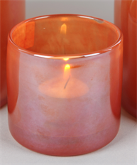 GLASS VOTIVE 8X8.5CM ORANGE