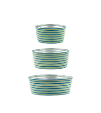 GARDEN DISH RIBBED SET/3 TEAL
