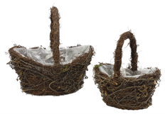 BASKET ANGELVINE BOAT SET/2