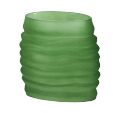 GLASS VASE 6.5"X5.75"X3.25" MT