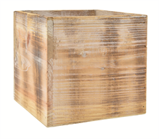 PLANTER 6" SQUARE WOOD BROWN