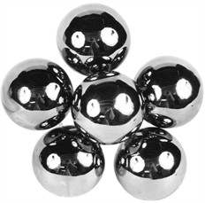 GLASS BALL 50MM SILVER 24/PK