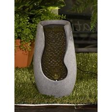 ROCK FOUNTAIN 13.75X6X7.75 GRAY
