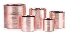 CYLINDER 6.5"H 6"O ROSE GOLD ETCH