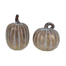 RESIN AUTUMN PUMPKIIN 6-8" 2/ASST