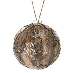 ORNAMENT BALL 4" NATURAL FROSTED