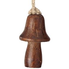 MUSHROOM ORNAMENT MANGO WOOD 3" BRN