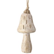 MUSHROOM ORNAMENT MANGO WOOD 4.5"