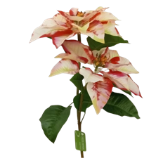POINSETTIA SPRAY X2 34" RED/CREAM