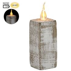 FAUX CANDLE W/LIGHT 6.5" B/O