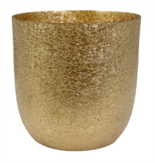 METAL POT GOLD 4.5 X4.25"