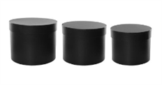 PAPER BOX ROUND SET/3 BLK MATTE