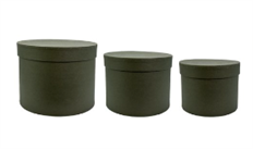 PAPER BOX ROUND SET/3 GREEN