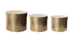 PAPER BOX ROUND SET/3 GOLD