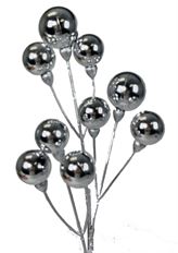 SPRAY HOLIDAY BALL X9 18" SILVER