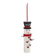 ORNAMENT SNOWMAN 6: RED/ NATURAL