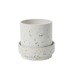 POT 8"H 7.75"D 6"O WHITE W/SPECKLES