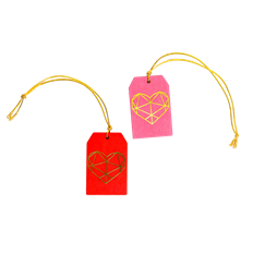 HEART TAG RED & MAGENTA 24/PK
