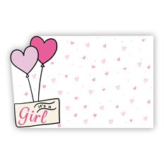 CARD IT'S A GIRL PINK 50/PKG