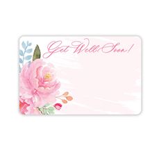 CARD FLORAL GET WELL PINK 50/PKG
