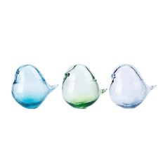 GLASS BIRD 10" 3 ASST COLOR