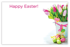 CARD EASTER BUCKET OF TULIPS 50/PK