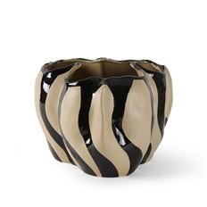 POT 9.5HX13X13" ZEBRA