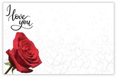 CARD I LOVE YOU RED ROSE 50/PKG