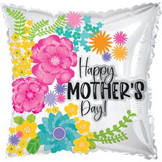 MYLAR 17 MOTHERS DAY FLORAL 5/PK