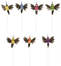 HUMMINGBIRD 3" ON WIRE ASTD 12/PK